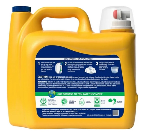 Detergente Liquido Americano Con Oxiclean 4.92l Oddor Blast