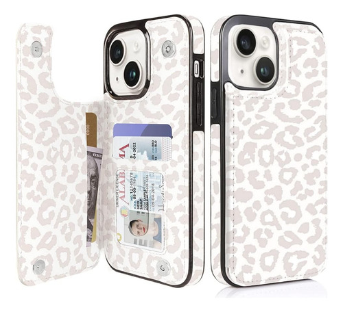 Ucolor Compatible Con iPhone 15 6.1 Funda Tipo Cartera Con Y