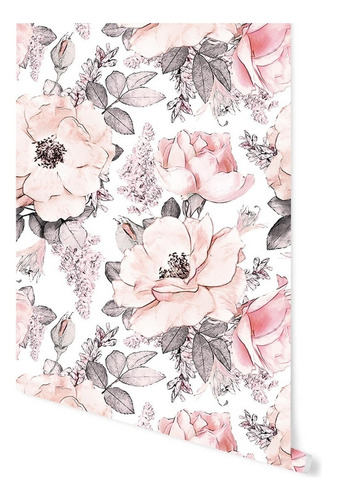 Vinil Flores Rosa Pálido Wallpaper Autoadherible Facil