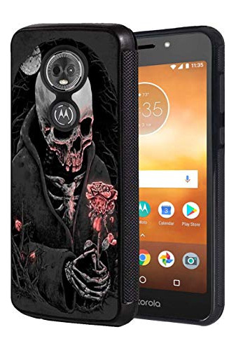 Moto E5 Más Caso,moto E5 Supra Caso, Skull Rosa 6rzqp