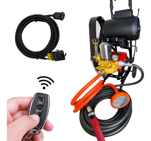 Bomba De Lava Jato Motor Mono 2cv 15m C/ Controle E Carrinho