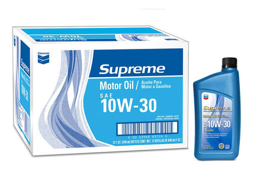 Aceite Supreme Para Motor A Gasolina 10w30 12pzs Chevron