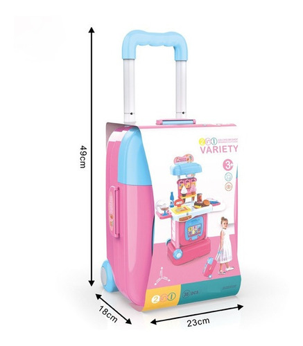 Imagen 3 de 3 de Heladeria Portátil/ Viajera + Accesorios 36 Pcs Para Niñas