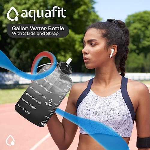 Aquafit Botella De Agua De 1 Galón Con Marcador De Tiempo -
