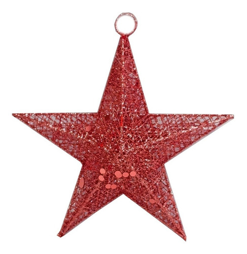 Imagen 1 de 5 de Estrella 20cm Alambre Rojo #30922 Arbol De Navidad Sheshu!
