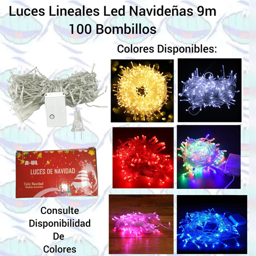 Luces Led Cadena Lineal  Para Decoración / Navideñas / 9m