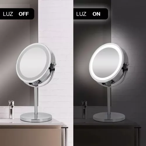 Espejo con Aumento Zoom x5 con Luz Led