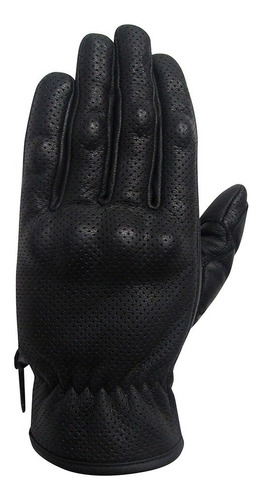 Guantes Moto Cuero Fourstroke Miles Negro Bamp Group