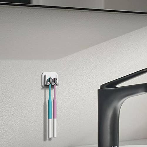 2 Soportes Para Cepillos De Dientes Autoadhesivos Montados E