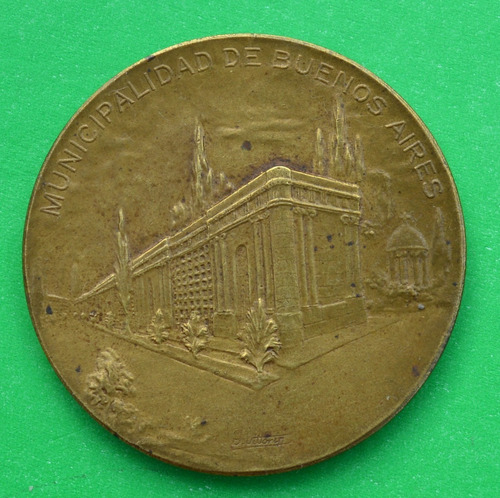 Antigua Medalla Galería De Nichos Cementerio Mun Bs. As 1926