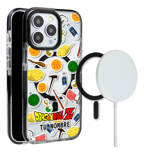 Funda Para iPhone Magsafe Dragon Ball Z Stickers Con Nombre