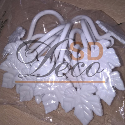 Imagen 4 de 8 de Ganchos Plásticos P/ Cortina De Baño Blanco, Beige - Sd Deco
