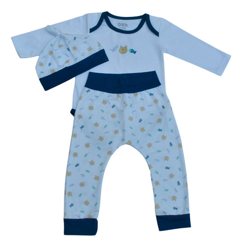 Conjunto 3 Piezas Algodón Dulcebb Estilo Estampado Para Niño