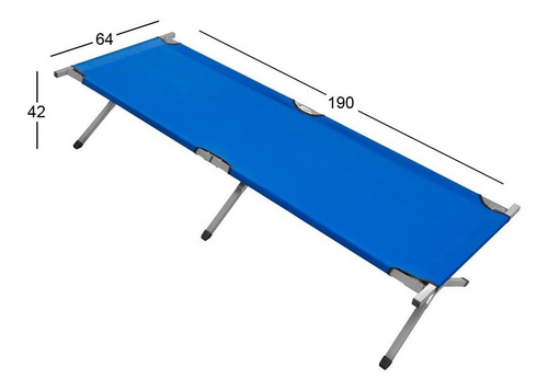 Imagen 2 de 5 de Catre Cama Plegable Acero Reforzado Camping + Funda