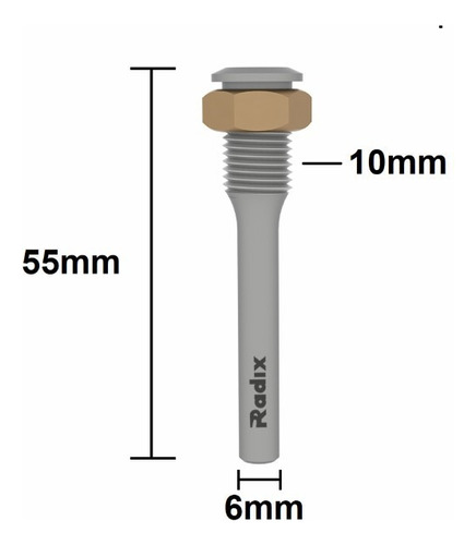 Eixo Serrinha Debrum Haste 6mm Sem Rolamento - Radix