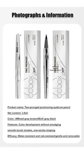 Lápiz De Cejas Bifurcado Extremadamente Fino De Doble Punta,