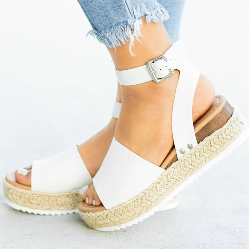 Sandalias Cómodas De Tacón De Cuña Y Cuerda De Cáñamo Para M