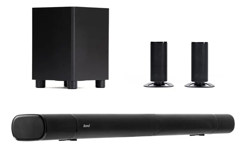 Caixa de Som para TV e Home Theater Soundbar com Subwoofer Amvox Wi-Fi Bluetooth 200w Asb 0201 Cor Preto