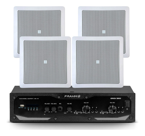 Amplificador Frahm Gr3800 App Bluetooth + 04 Arandelas Jbl