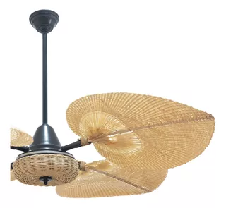 Ventilador Techo Palas Rattan Mimbre Abanico Natural Deco