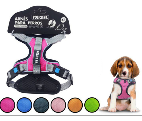 Arnes Pechera Con Correa Colores Police K9 Talla Xs