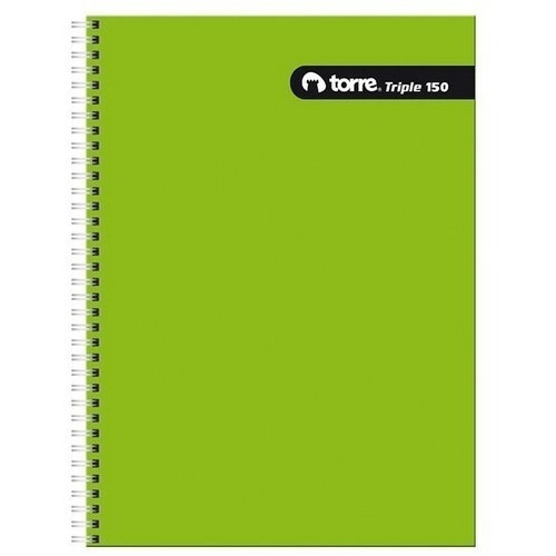 Cuaderno Torre Triple Liso Mat. 7mm. 150hojas