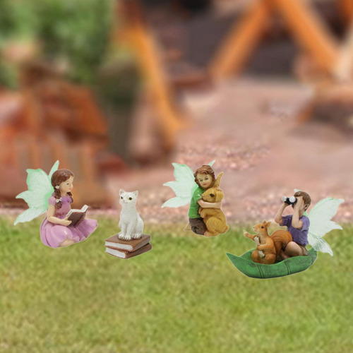 4pcs Garden Hadas Decorativas Estatuas De Ángeles Desk