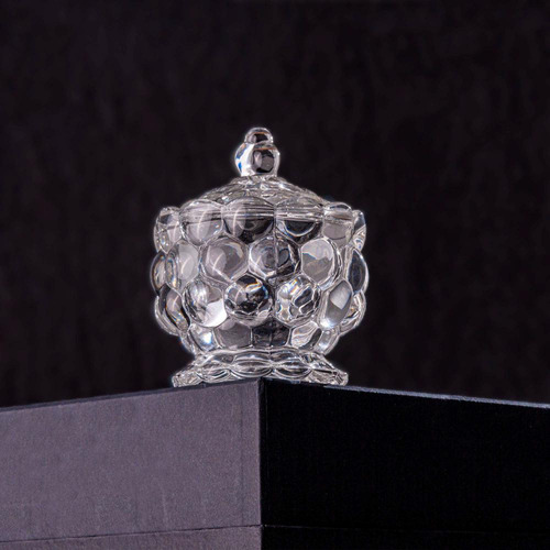 Potiche Com Pé De Cristal Bolhas (8,5x11cm) Lyor Cor Transparente