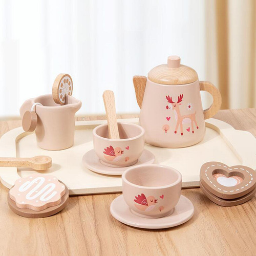 Juego De Té De De Simulación De Madera, Accesorios De