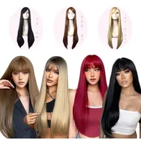 Comprar Peruca Longa Lisa Cosplay  70cm Organica + Touca Wig