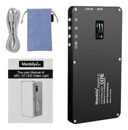 Panel De Luz Led Rgb Manbily Mfl-07 Portátil Para Video