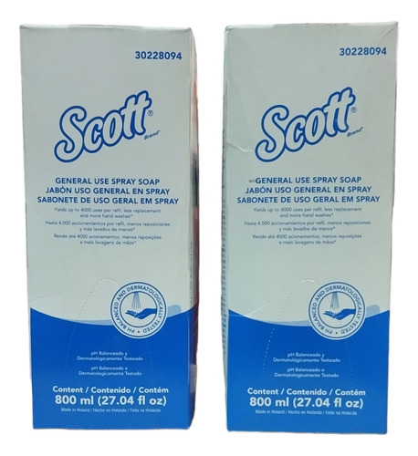 Jabon Spray Scott Brand Kimberly Clarck X 800 Ml