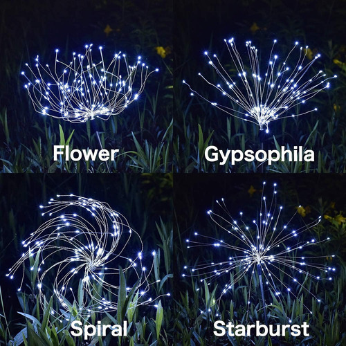 Luces Solares De Fuegos Artificiales Para Decoración De Jard