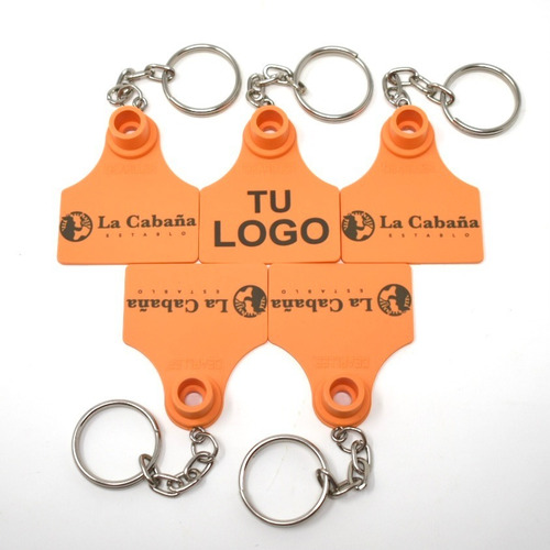 Pack De 5 Llaveros Personalizables De Arete Ganadero Logo