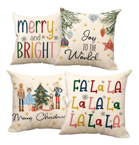 4 Fundas Para Cojin Cascanueces Navidad