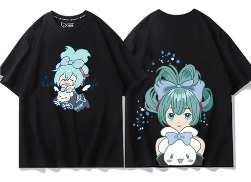 Playera De Manga Corta Del Cantante De Miku And Cinnamoroll