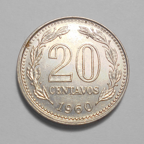 Argentina Níquel De 20 Centavos 1960 - Cj#266