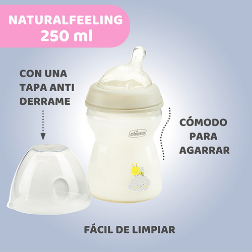 Mamadera Biberon Chicco Natural Feeling 250ml 2m+