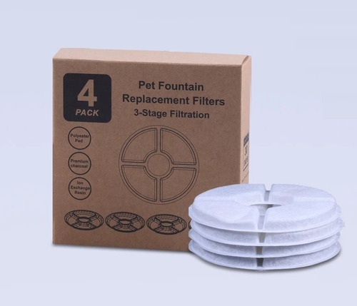  Filtros Bebedero Fuente  Agua Eléctrico Gato Perro Pack X4