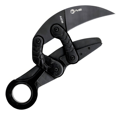 Aro para cuchillos Karambit Avb A3236 de acero inoxidable, color negro