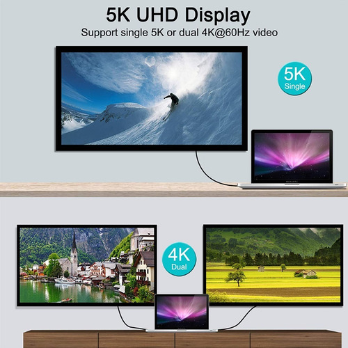 Imagem 7 de 7 de Cabo Thunderbolt 3 Ativo 2m 40 Gbps 100w 20v 5a 5k@60 4k@60