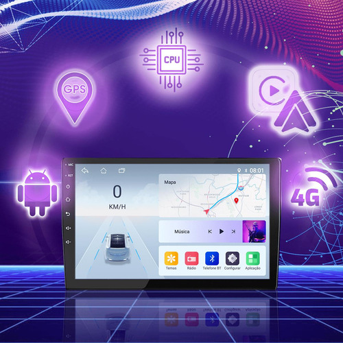 Kit Multimídia Android Carplay 4/64gb Prisma Onix 13 18-19