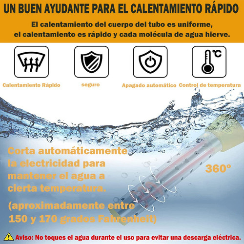 Caldera De Agua Eléctrico De Inmersión Acero Inoxidable 304