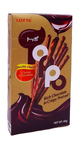 Barquillas De Chocolate Lotte Toppo Sabor Cocoa Chocolate