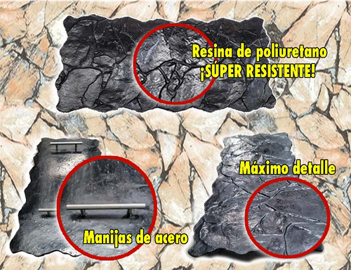 Molde Concreto Estampado Roca Fragmentada Pro Uso Rudo Forma Rectangular