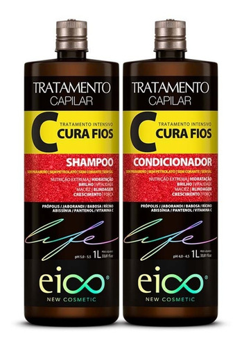 Kit Eico Cura Fios Shampoo + Condicionador 1000ml