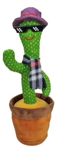 Brinquedo Verde Plush Cactus Luminous Sing And Repeat Voice