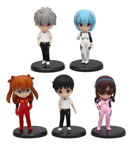 Set X5 Figuras Evangelion Personajes Rei Asuka Gashapones