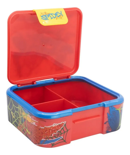 Lunchera Plastica Supreme Multi Compartimiento Stor Merienda Rojo Spiderman