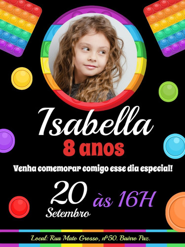 Imagem 5 de 10 de Convite Digital De Aniversário Fidget Toys Pop It